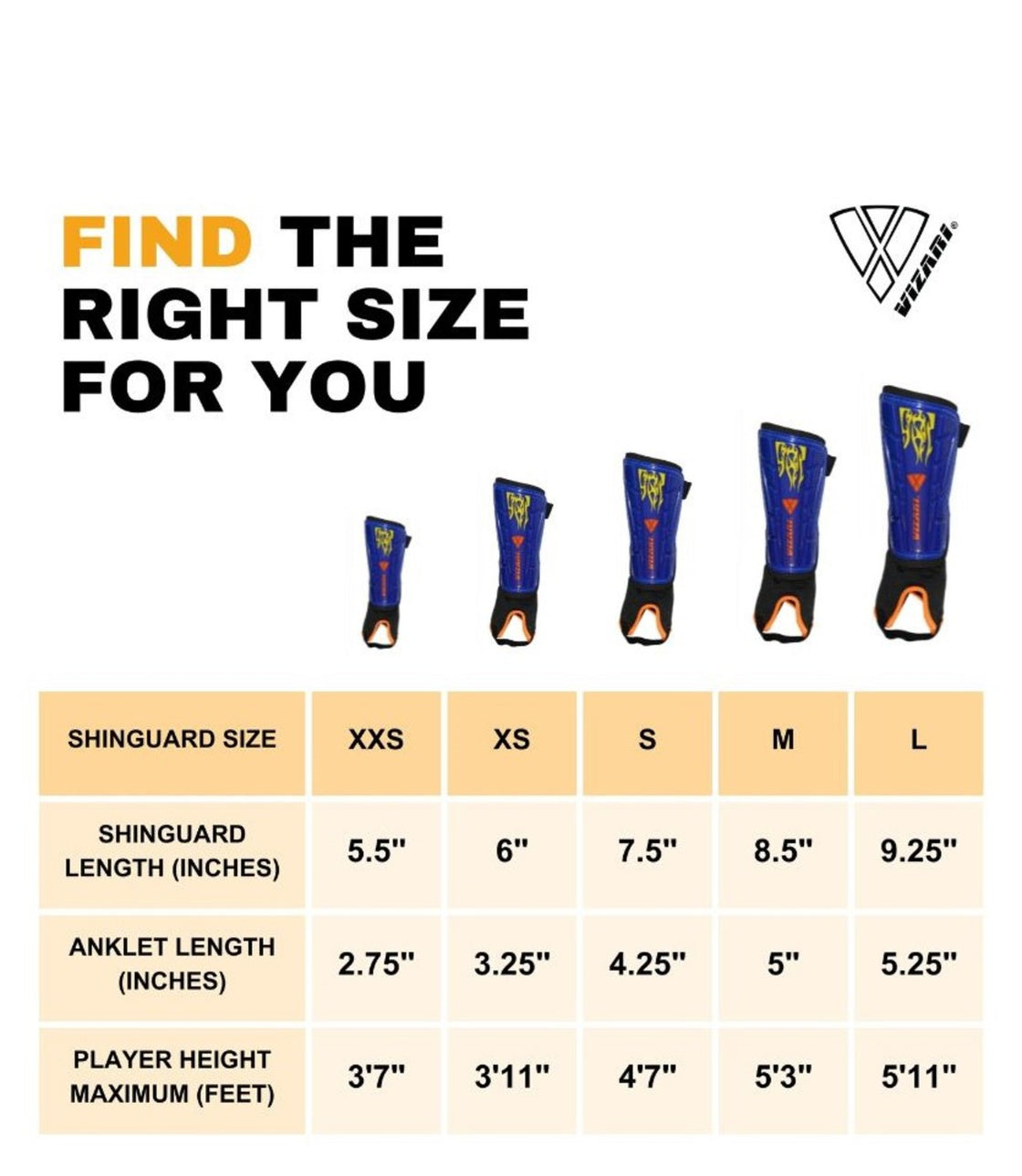 Blaze Soccer Shin Guard-Blue/Orange - Vizari Sports