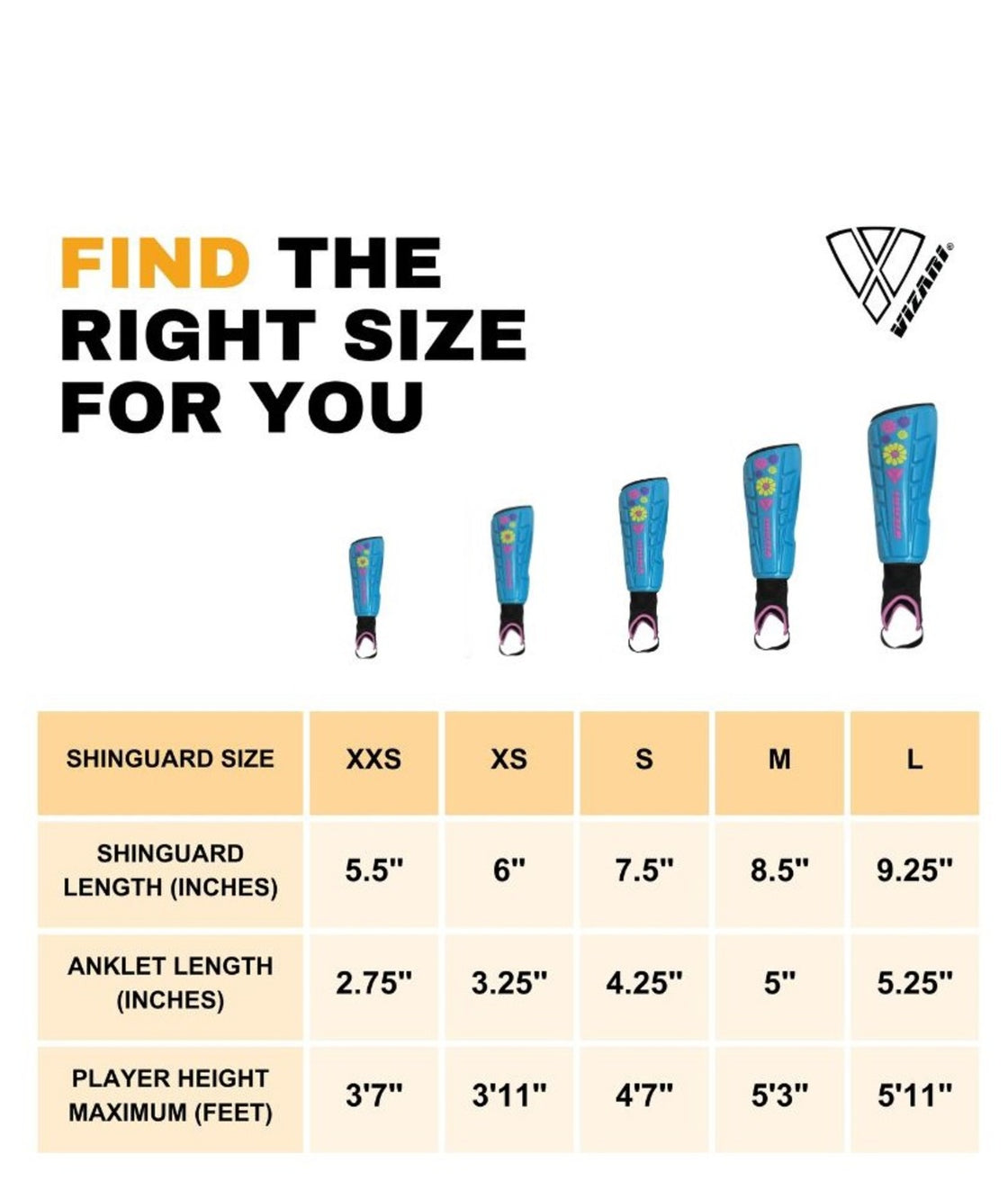 Blossom Soccer Shin Guard-Blue - Vizari Sports