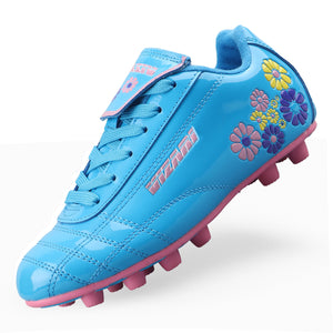 Blossom Firm Ground Soccer Shoes-Blue/Pink