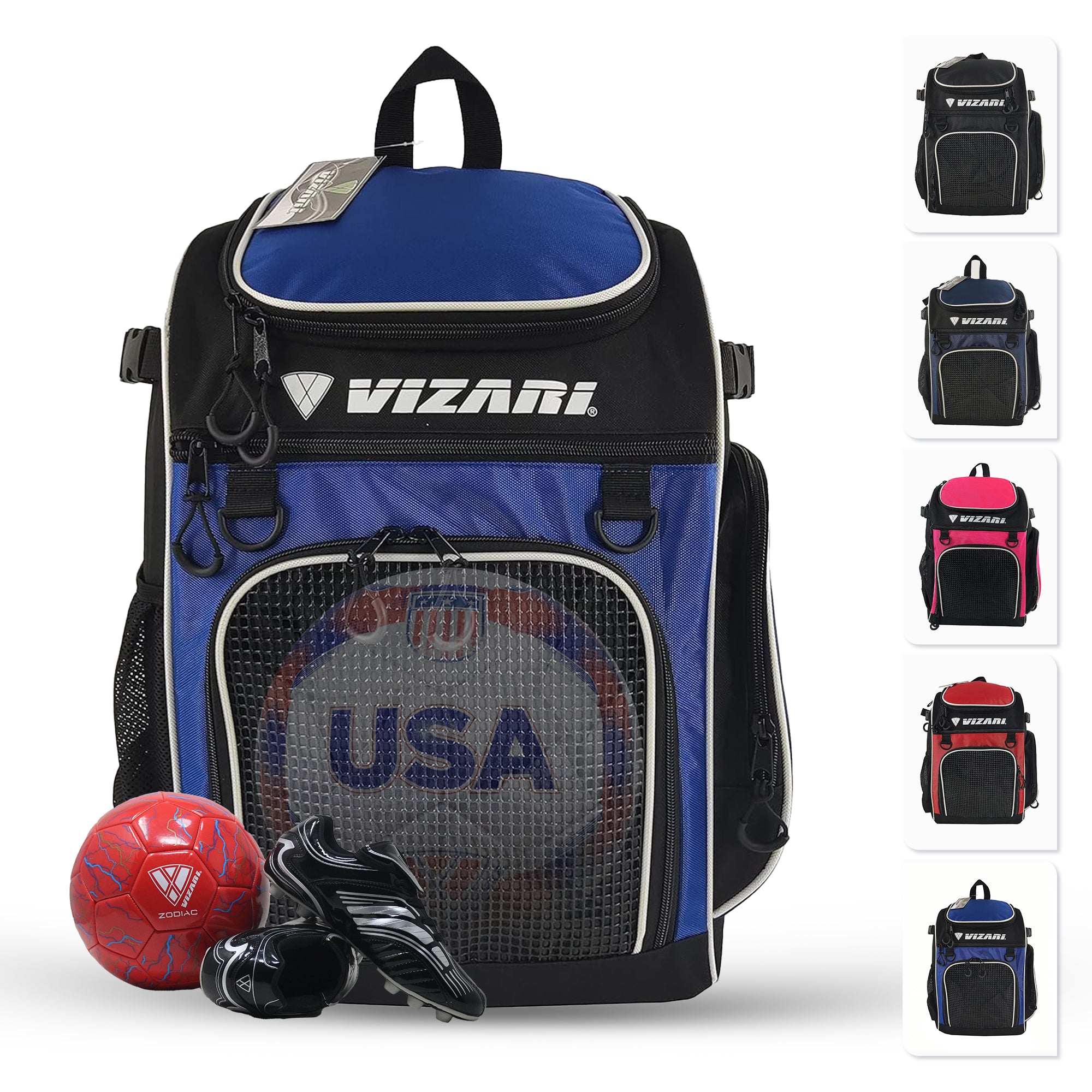 Cambria Soccer Backpack - Royal Blue/White