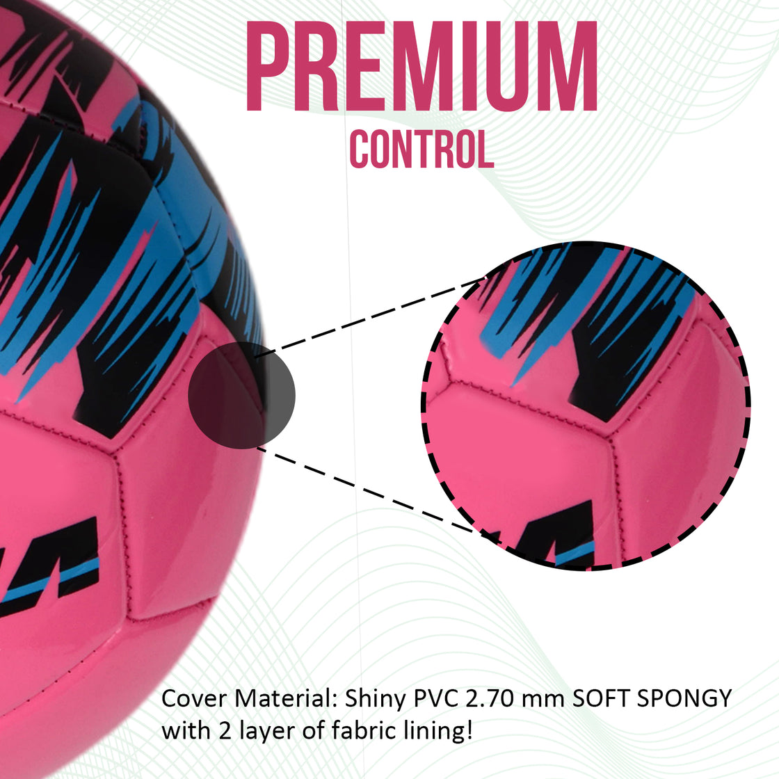 Verona Soccer Ball-Pink/Black/Sky - Vizari Sports