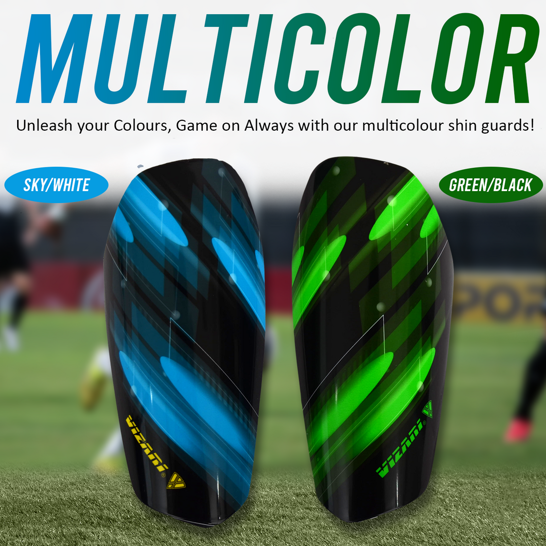 Salinas Soccer Shin Guard with Pocketed Sleeve-Sky/Black - Vizari Sports