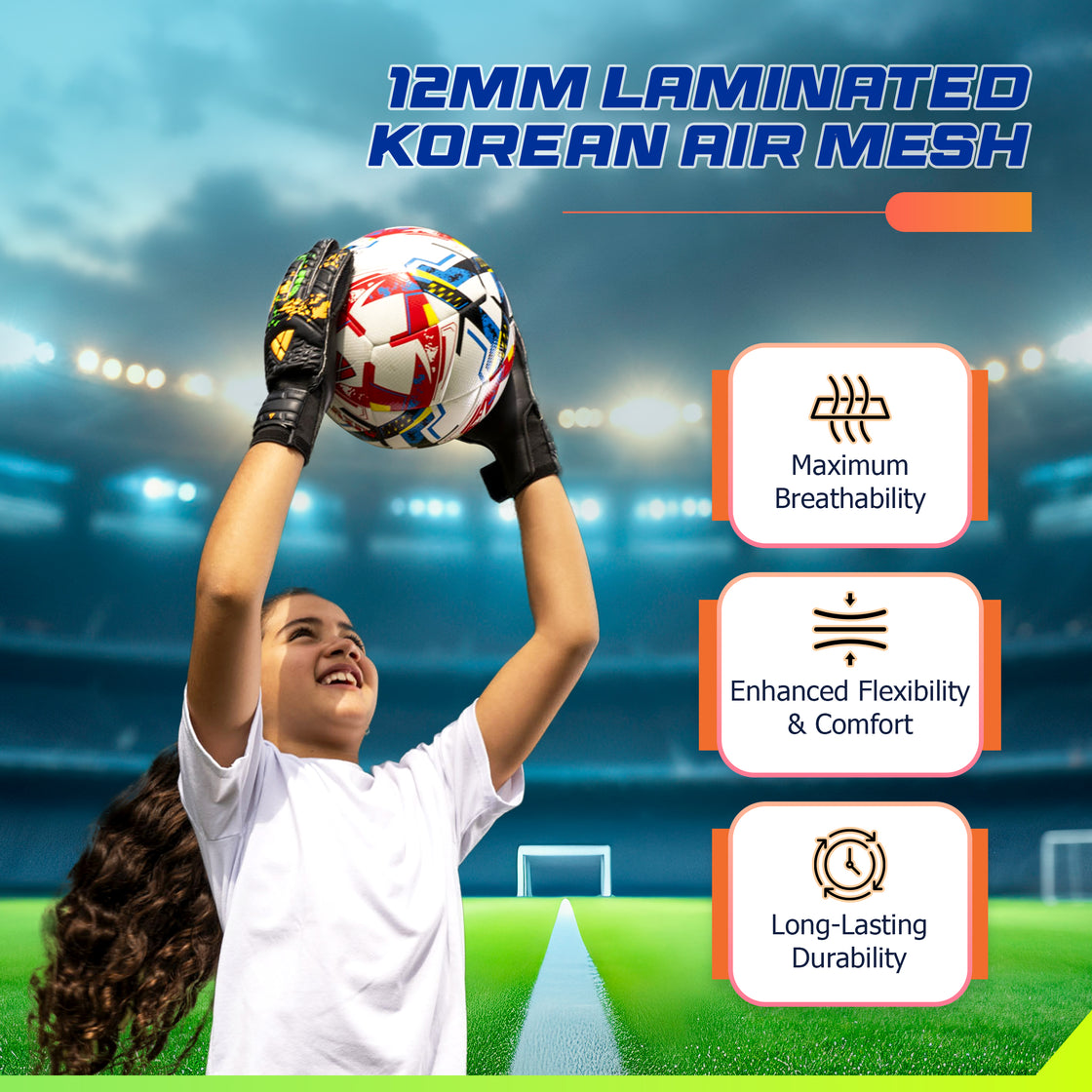 Galaxy F.P. Goalkeeping Glove-Black/Orange - Vizari Sports