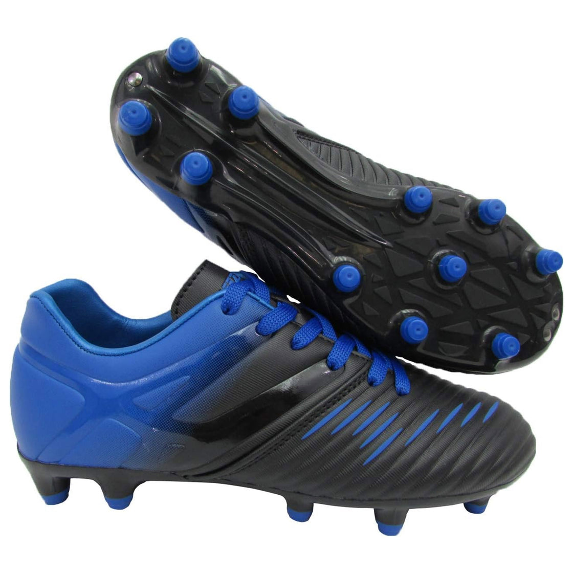 Liga Firm Ground Soccer Shoes -Black/Blue - Vizari Sports