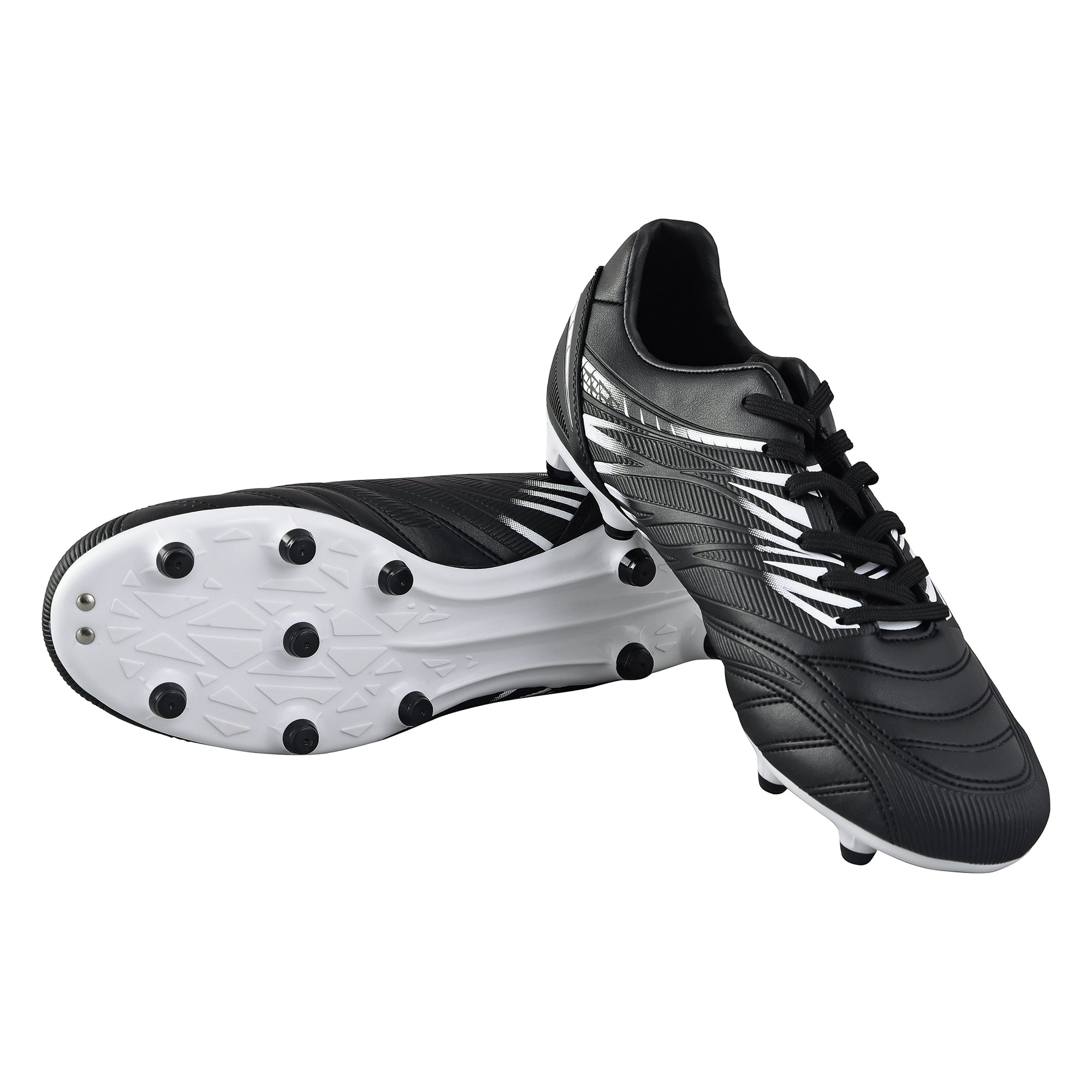 Valencia Firm Ground Soccer Cleats - Black/White