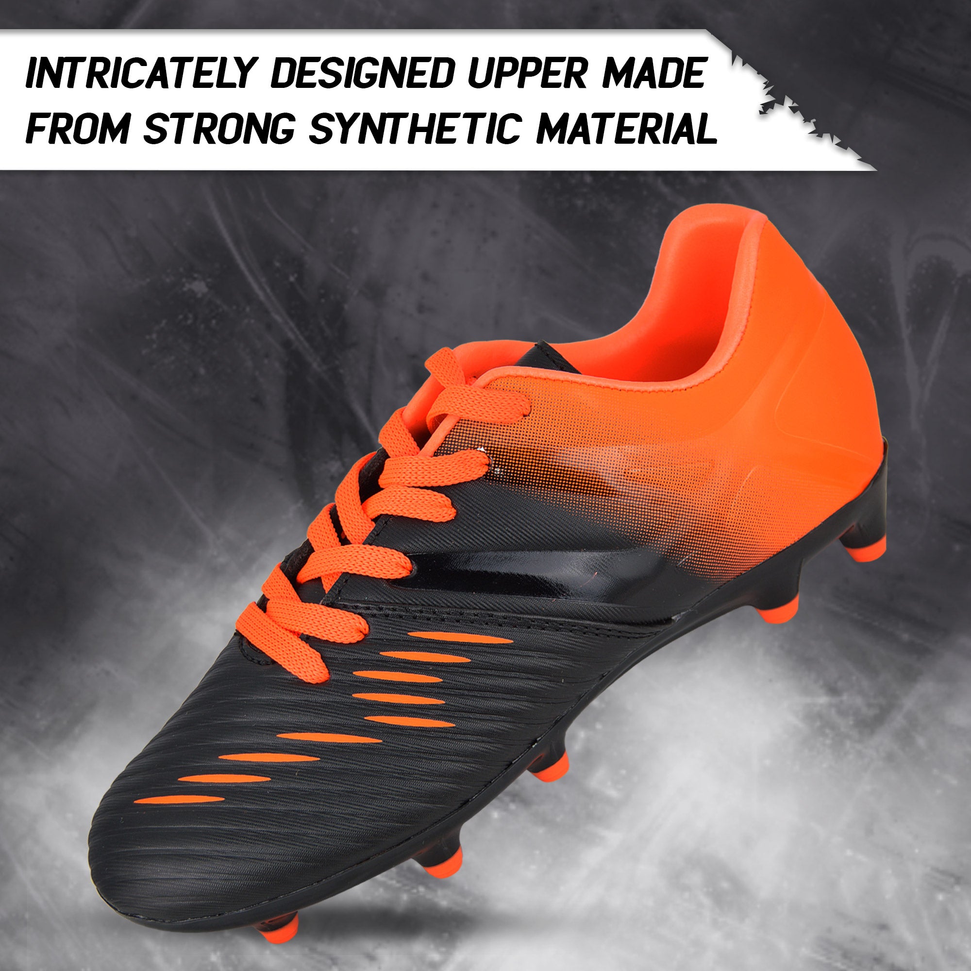 Liga Firm Ground Soccer Shoes-Black/Orange