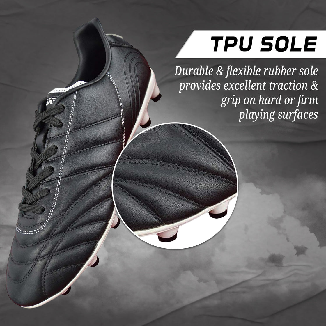 Classico Firm Ground Soccer Shoes -Black/White - Vizari Sports