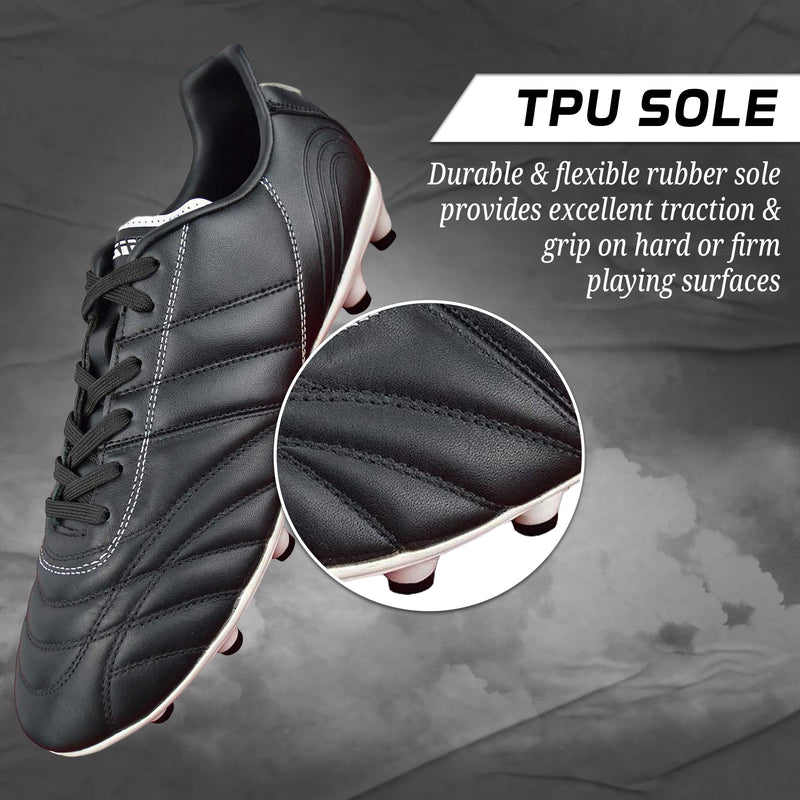 Vizari Classico Junior Firm Ground Soccer Shoes – Black/White
