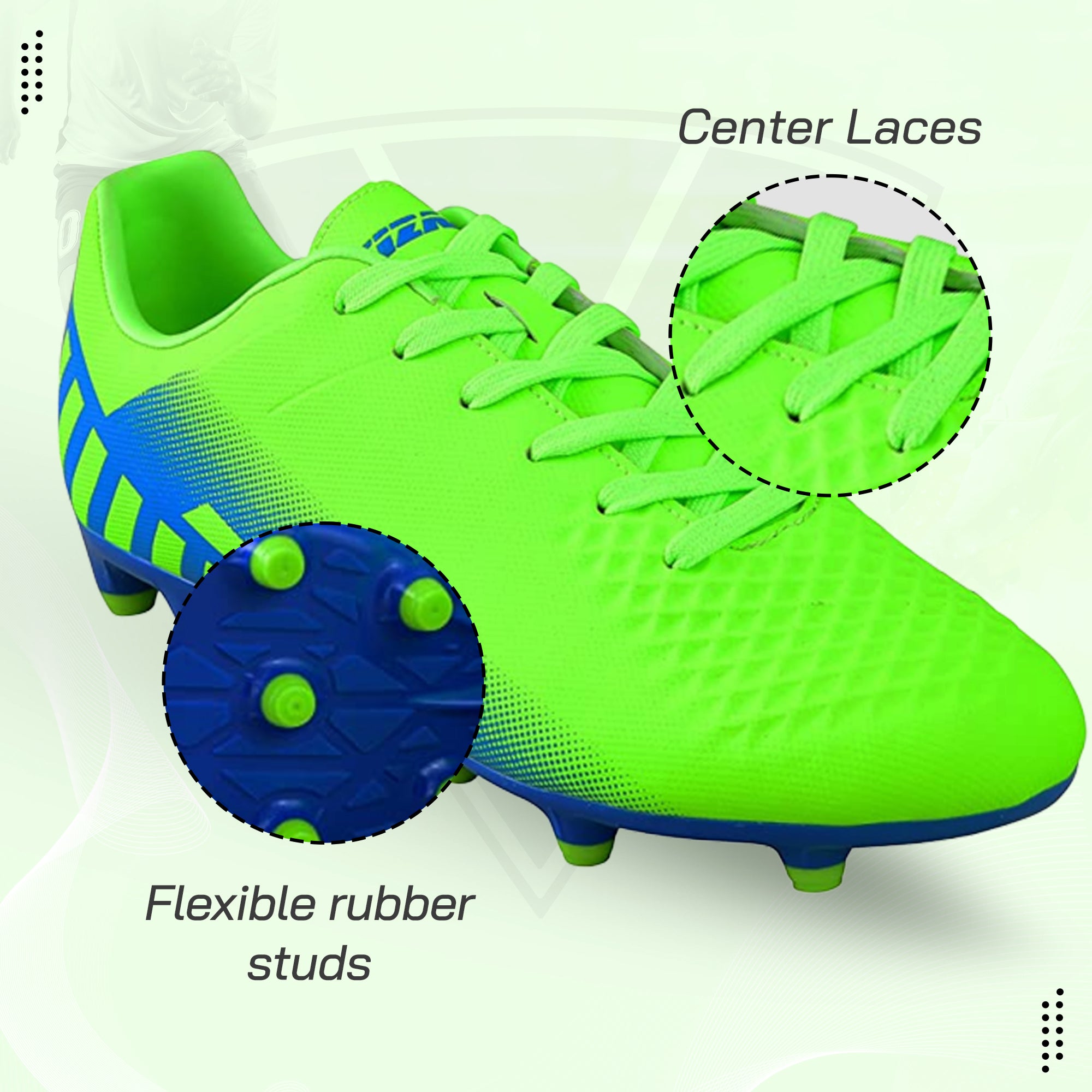 Santos Firm Ground Soccer Shoes - Green/Blue