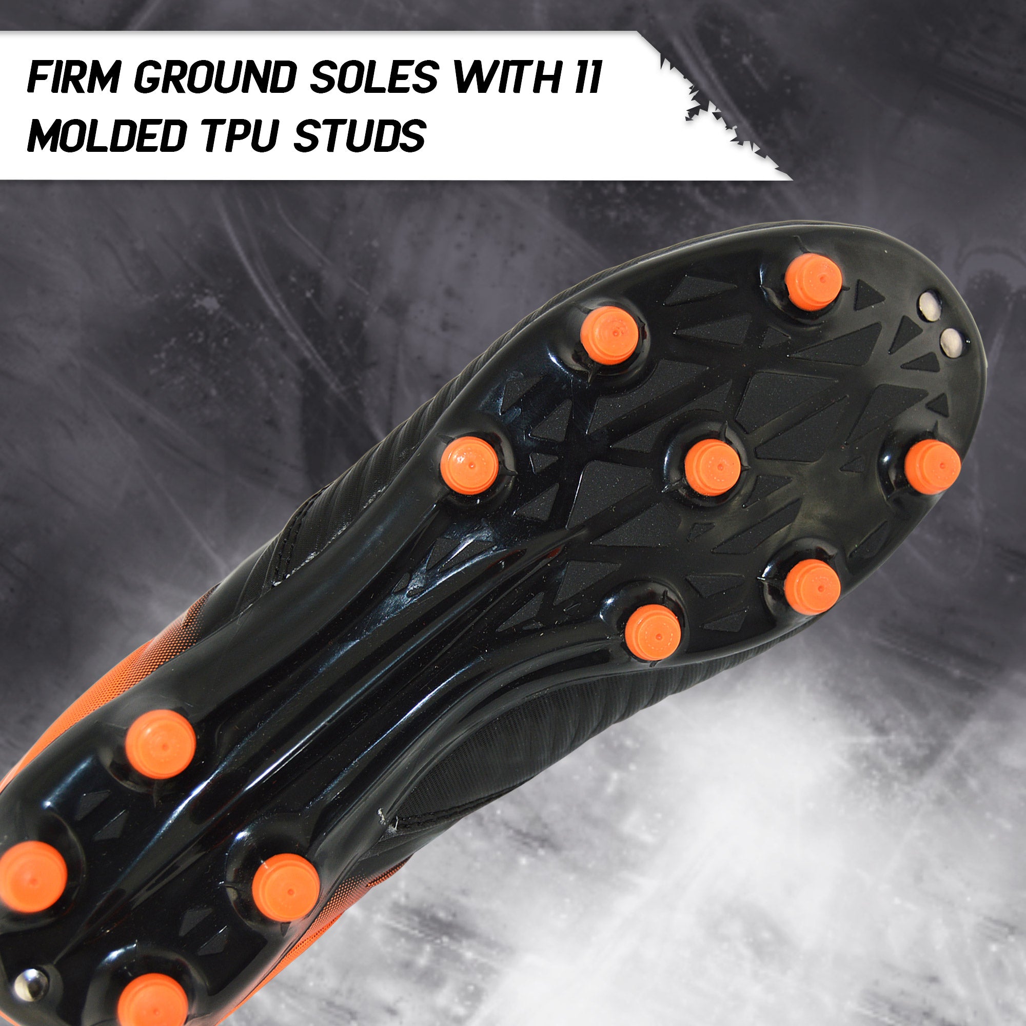 Liga Firm Ground Soccer Shoes-Black/Orange