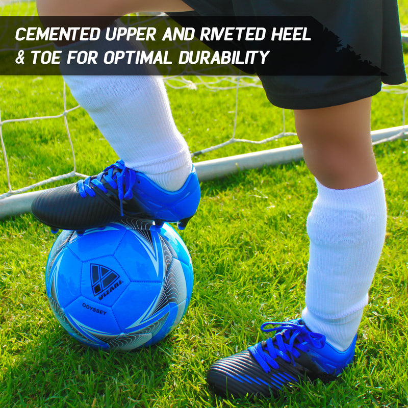 Vizari Liga youth soccer shoe size range, Child 8C to Teen 6Y, 23 sizes