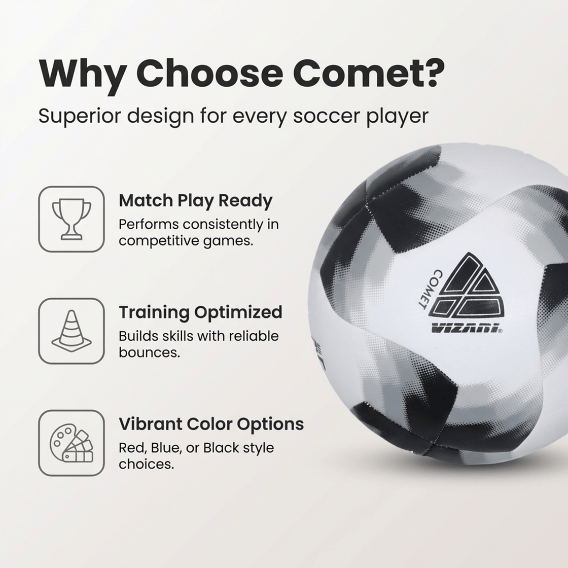 Comet Soccer Ball - Black