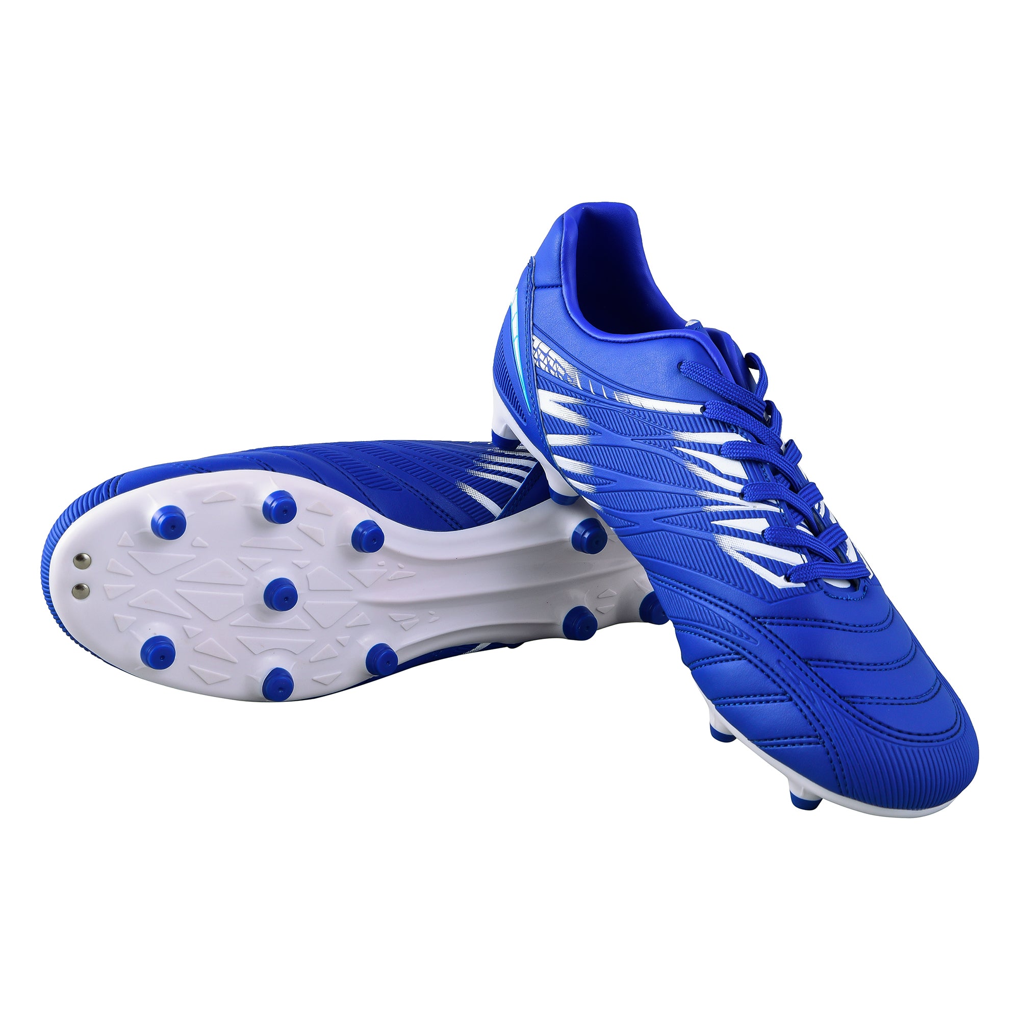 Valencia Firm Ground Soccer Cleats - Royal/White