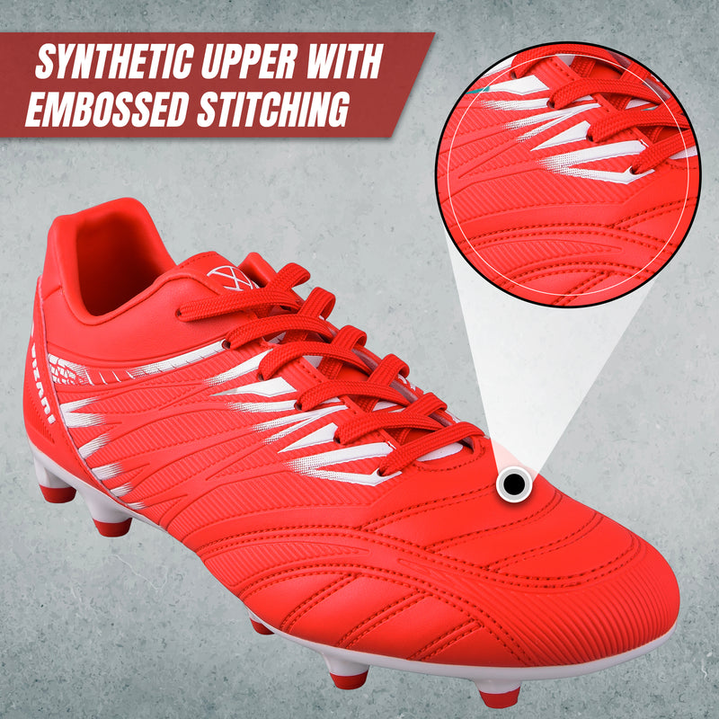 Valencia Firm Ground Soccer Cleats - Red/White - Vizari Sports