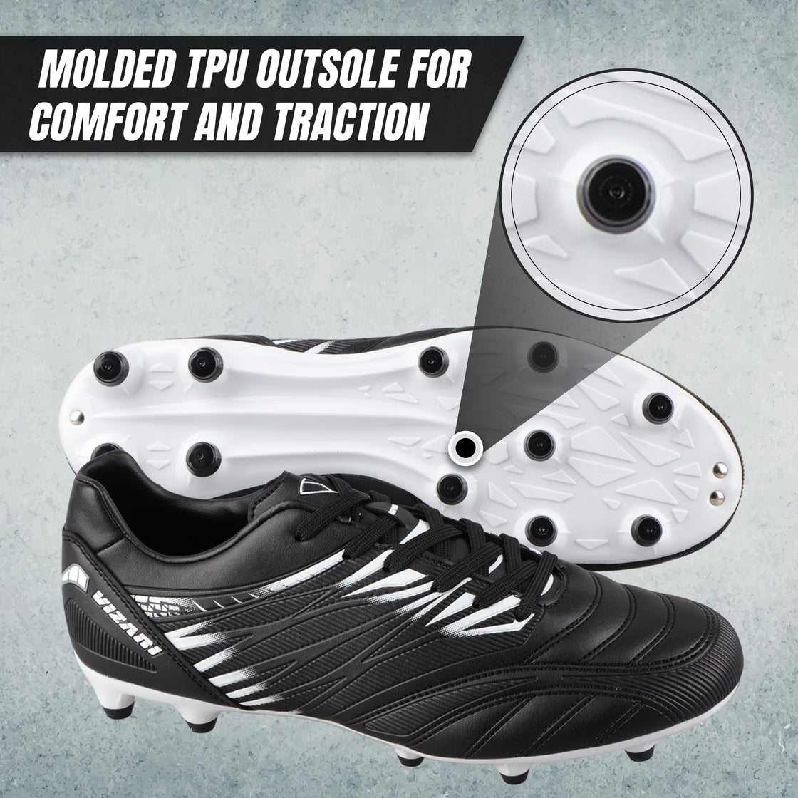 Valencia Firm Ground Soccer Cleats - Black/White - Vizari Sports