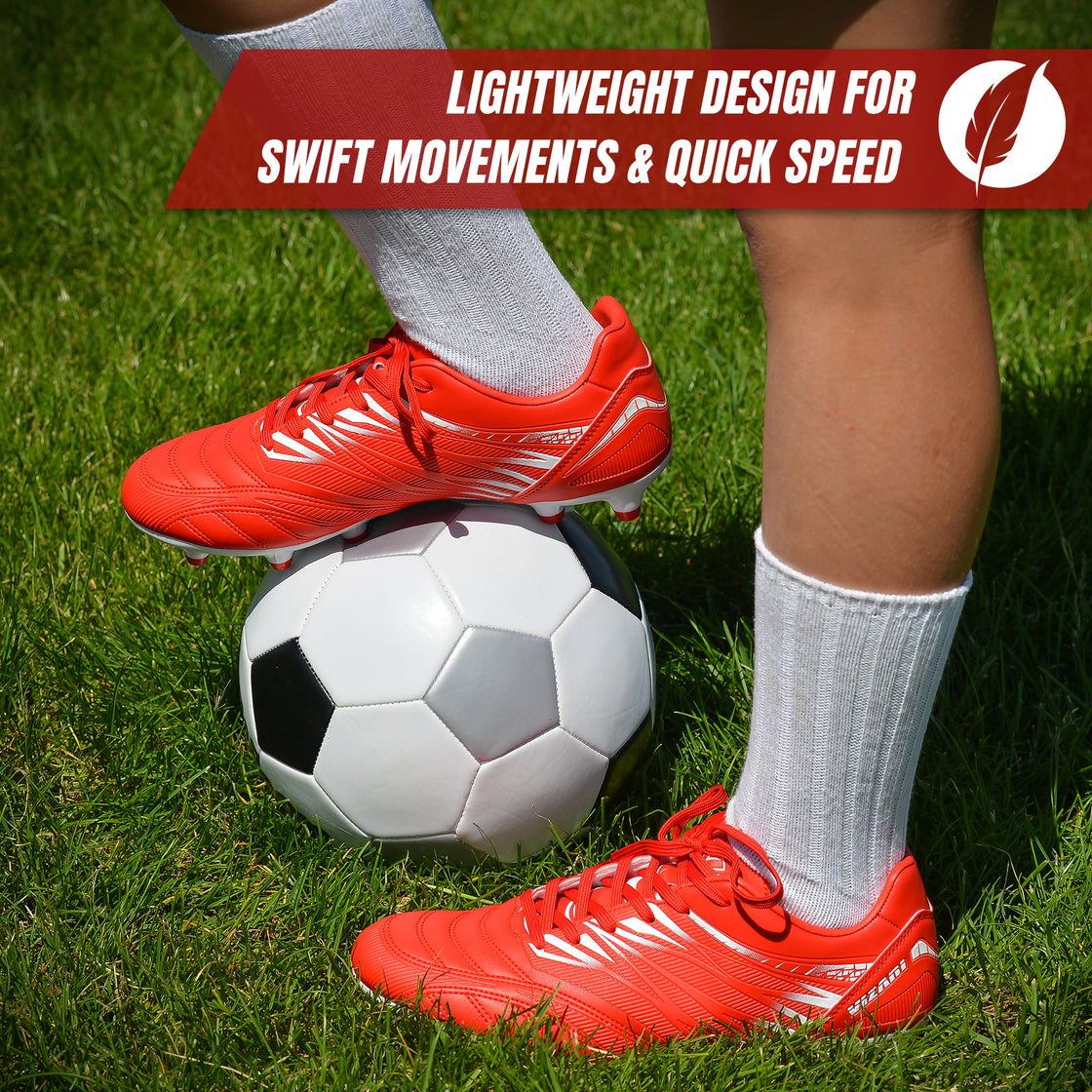 Valencia Firm Ground Soccer Cleats - Red/White - Vizari Sports