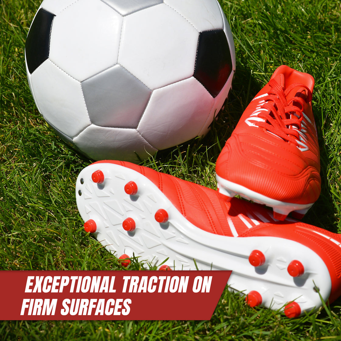 Valencia Firm Ground Soccer Cleats - Red/White - Vizari Sports