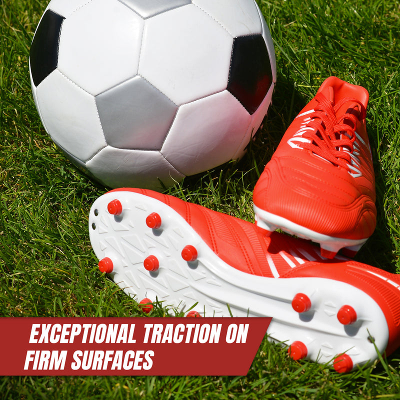 Valencia Firm Ground Soccer Cleats - Red/White - Vizari Sports