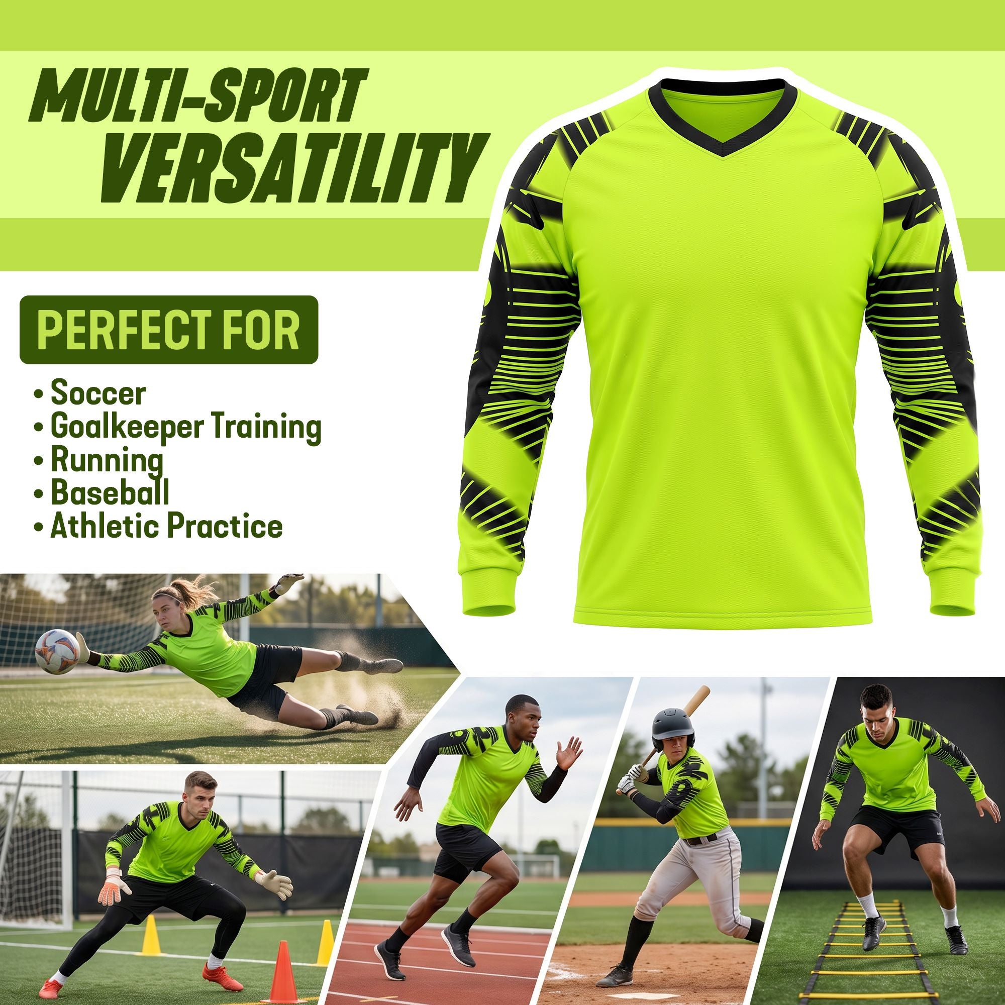 Vizari Revolution Soccer Goalkeeper Jersey - Green/BlacK – Vizari