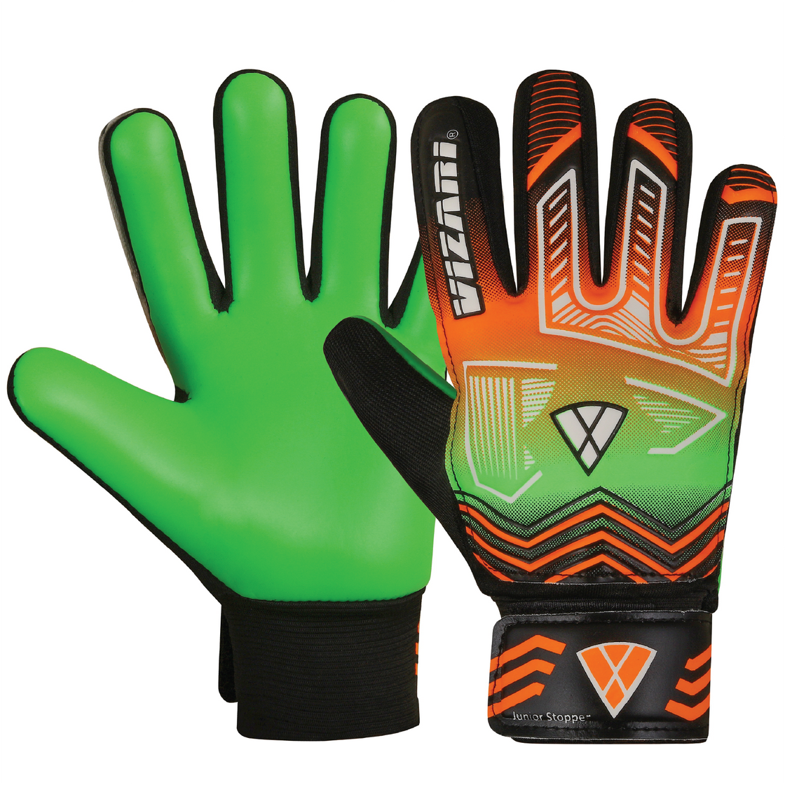 Junior Stopper Goalkeeping Glove - Orange/Green - Vizari Sports