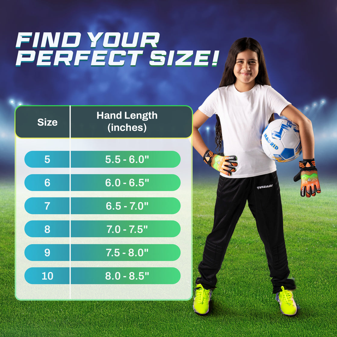 Junior Stopper Goalkeeping Glove - Orange/Green - Vizari Sports