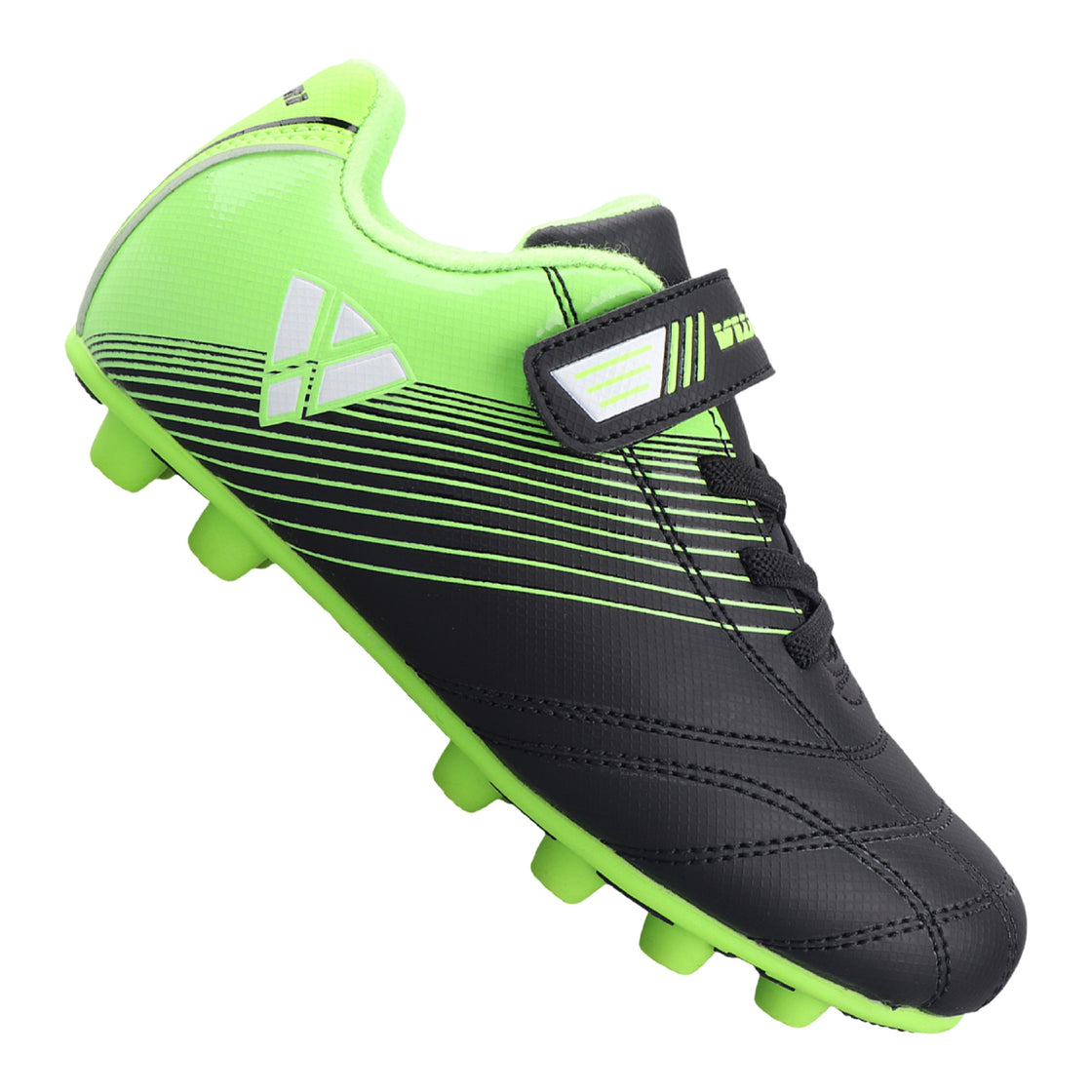 Loma Velcro Firm Ground Soccer Cleats - Black/Green - Vizari Sports