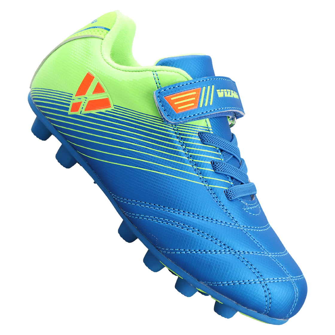 Loma Velcro Firm Ground Soccer Cleats - Blue/Green - Vizari Sports