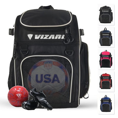 Cambria Soccer Backpack - Black/White - Vizari Sports