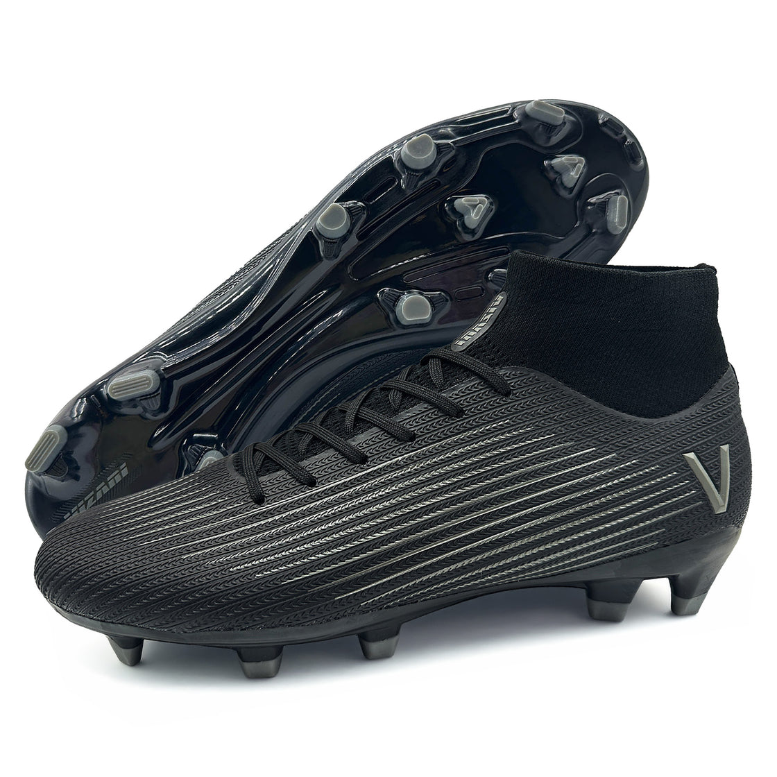 Terron Adult Firm Ground Soccer Cleats - Black