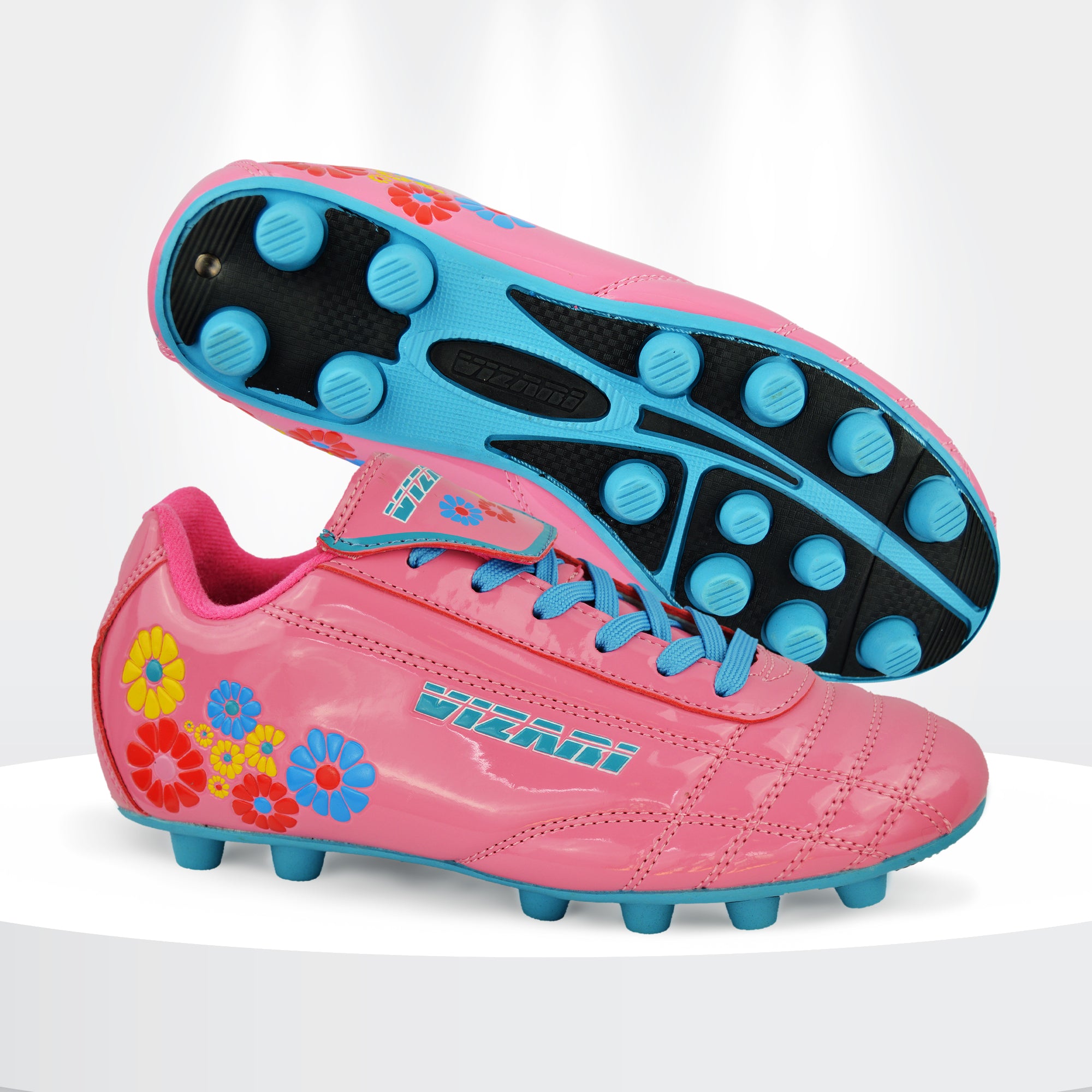 Blossom Firm Ground Soccer Shoes-Pink/Blue