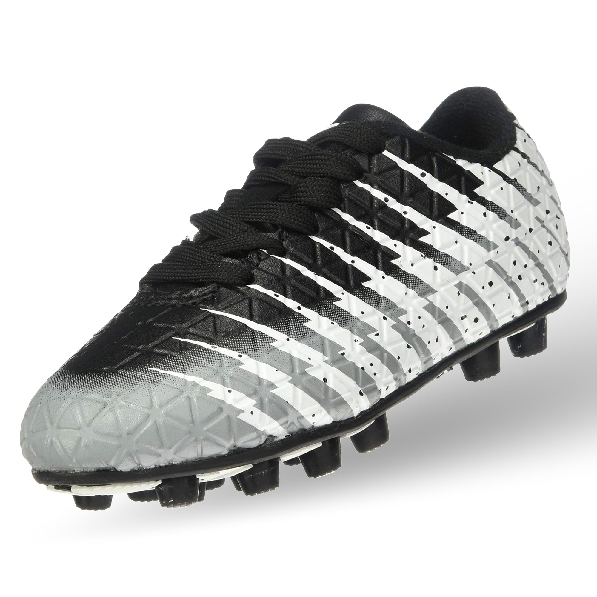 Bolt Firm Ground Soccer Shoes -Black/White/Silver - Vizari Sports