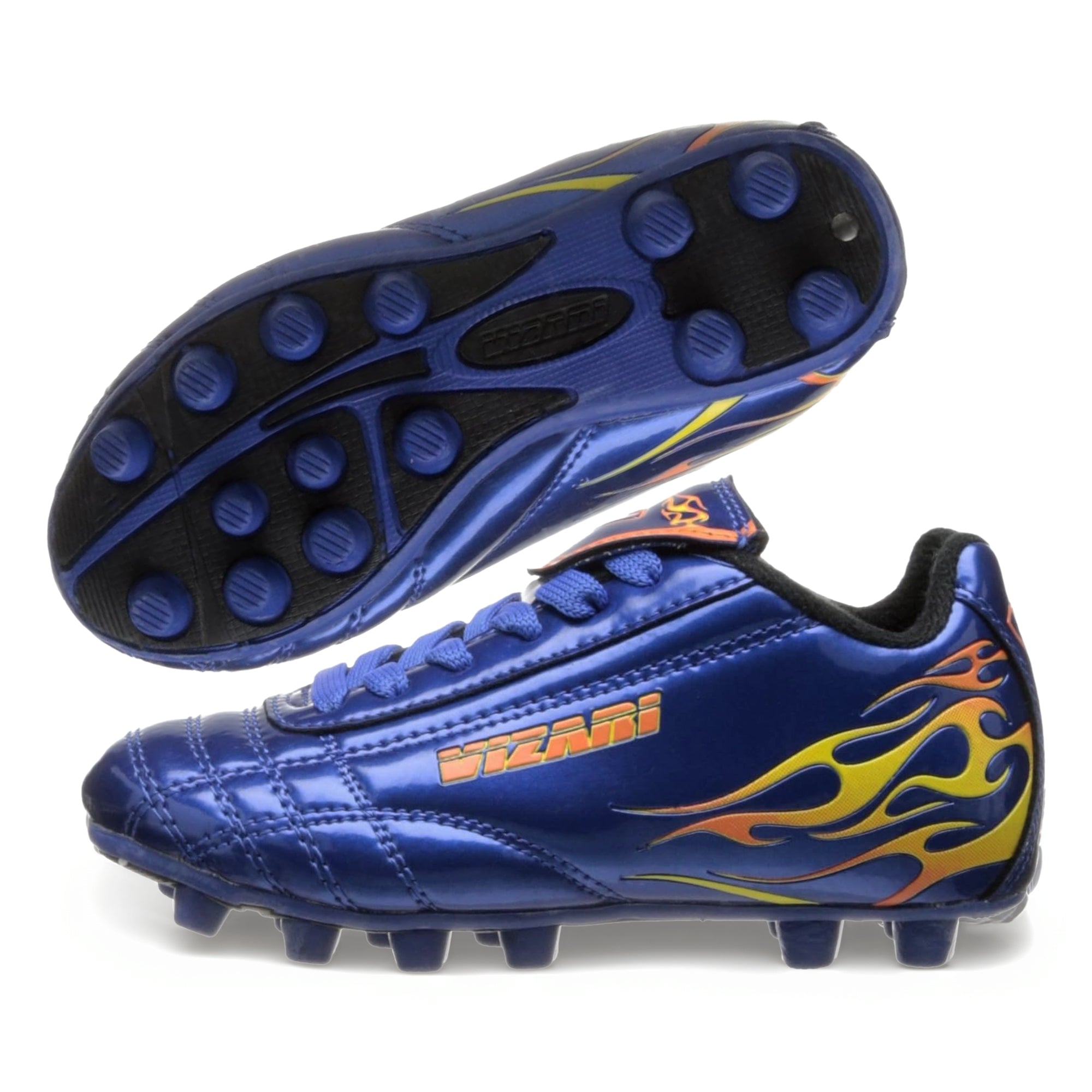 Blaze Firm Ground Soccer Cleats - Blue/Orange