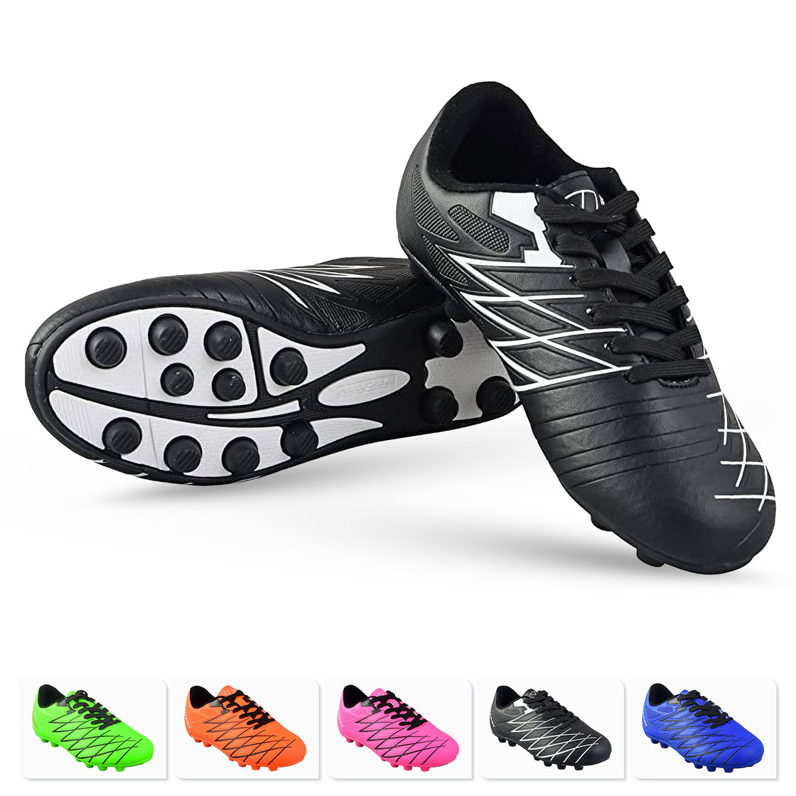 Boca Firm Ground Soccer Shoes -Black/White - Vizari Sports