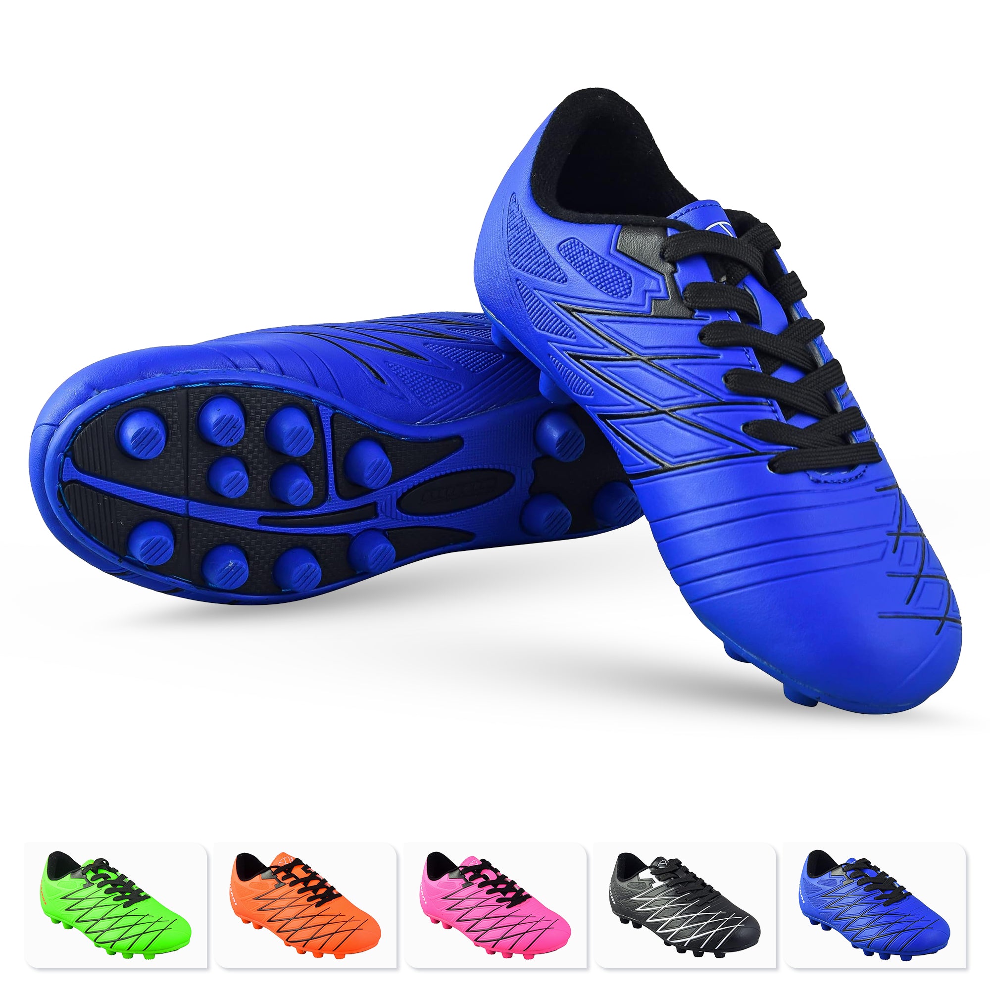 Boca Firm Ground Soccer Cleats - Blue/Black