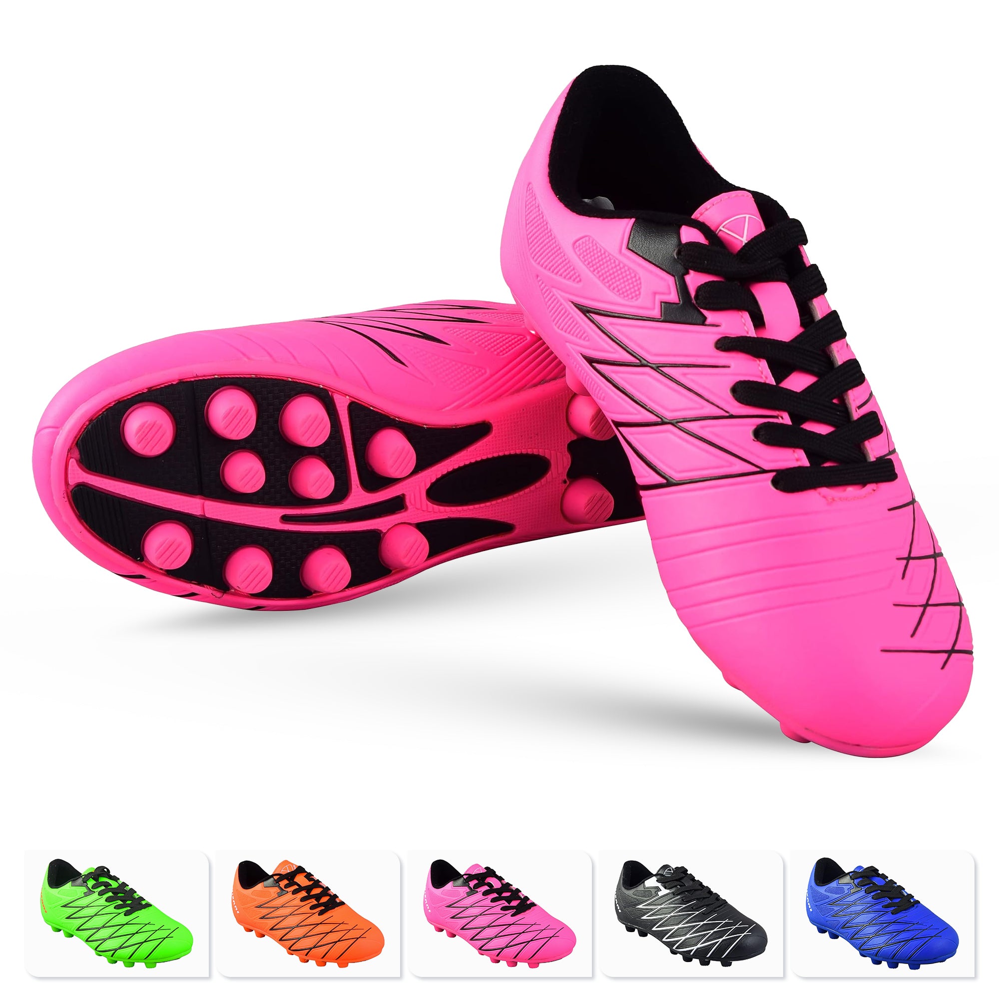 Boca Firm Ground Soccer Shoes - Pink/Black