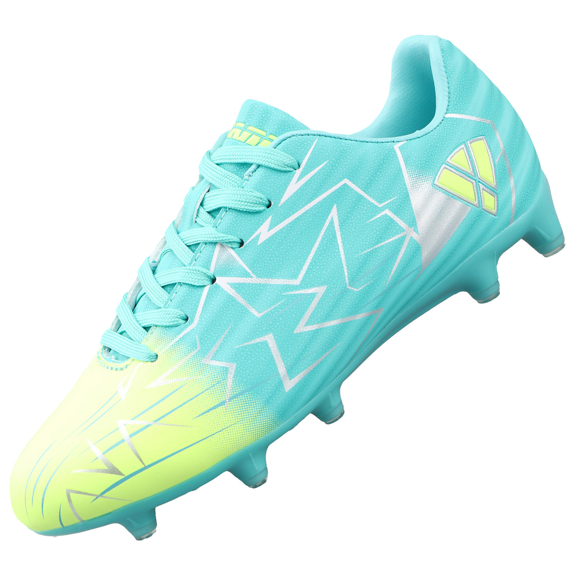 Lucia Junior Firm Ground Soccer Cleats - Aqua/Lime - Vizari Sports