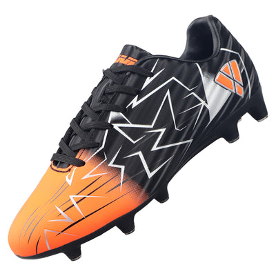 Lucia Junior Firm Ground Soccer Cleats - Black/Orange - Vizari Sports