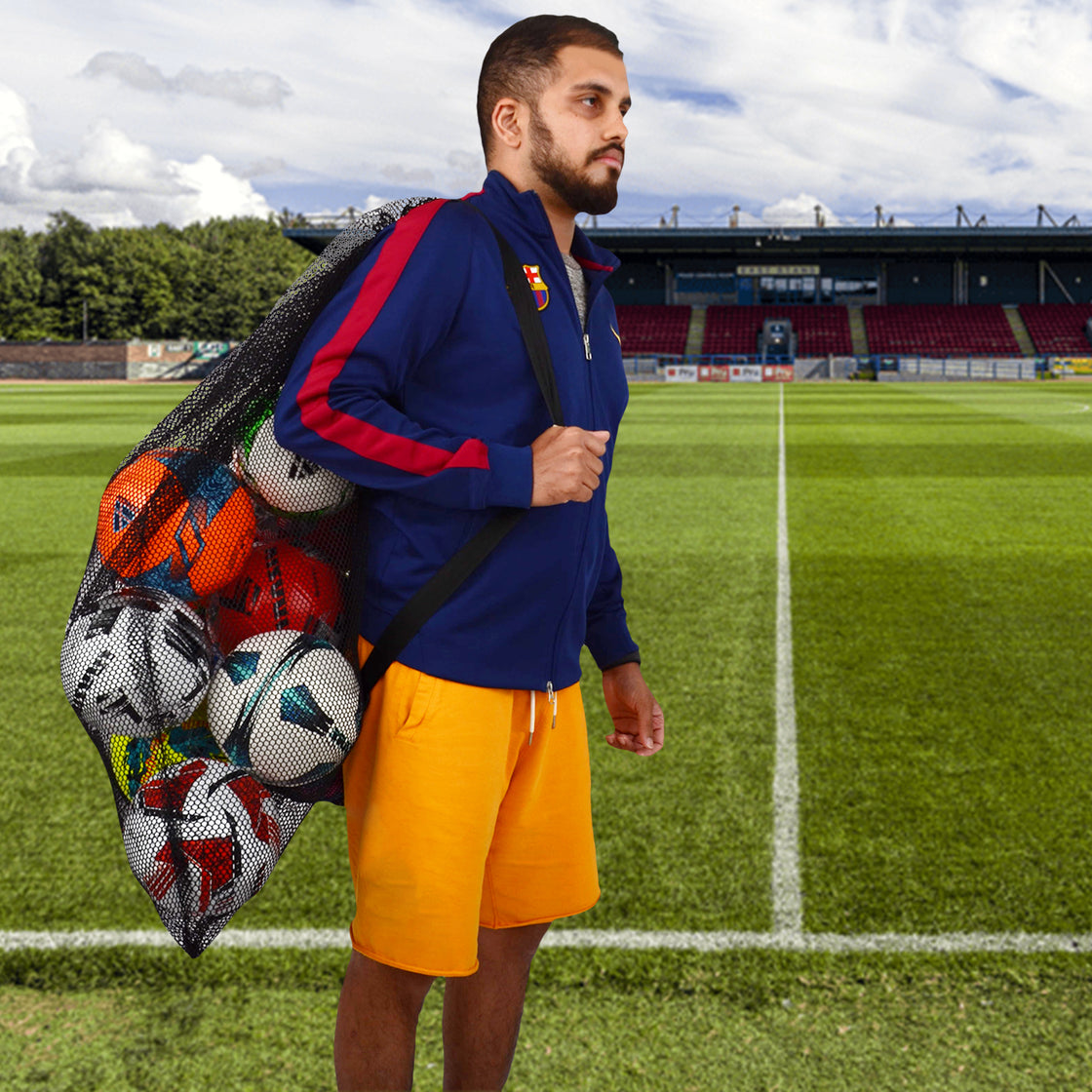 Heavy Duty Net Mesh Ball Bag - Black - Vizari Sports