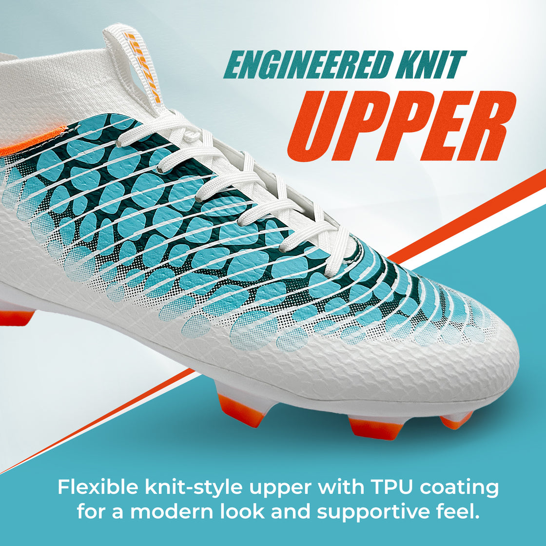 Flynox Adult Firm Ground Soccer Cleats - White