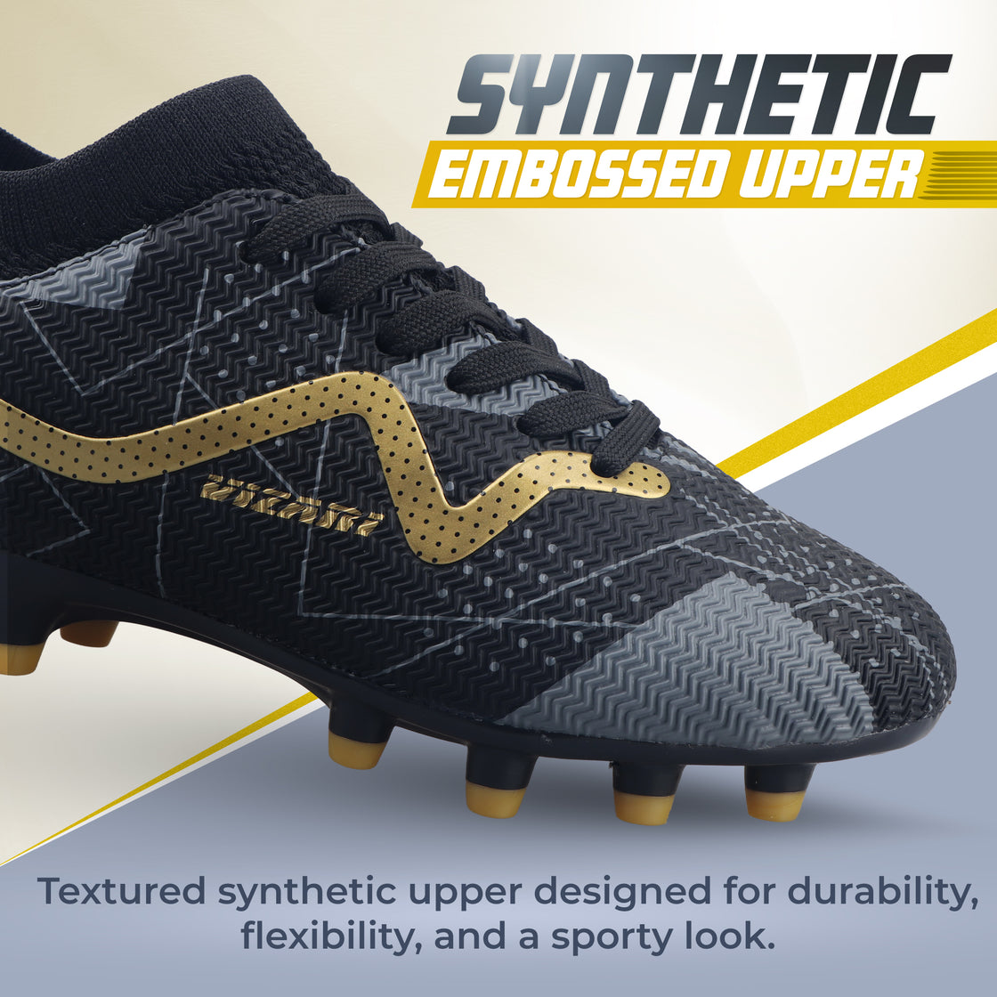 Aureo Junior Firm Ground Soccer Cleats - Black