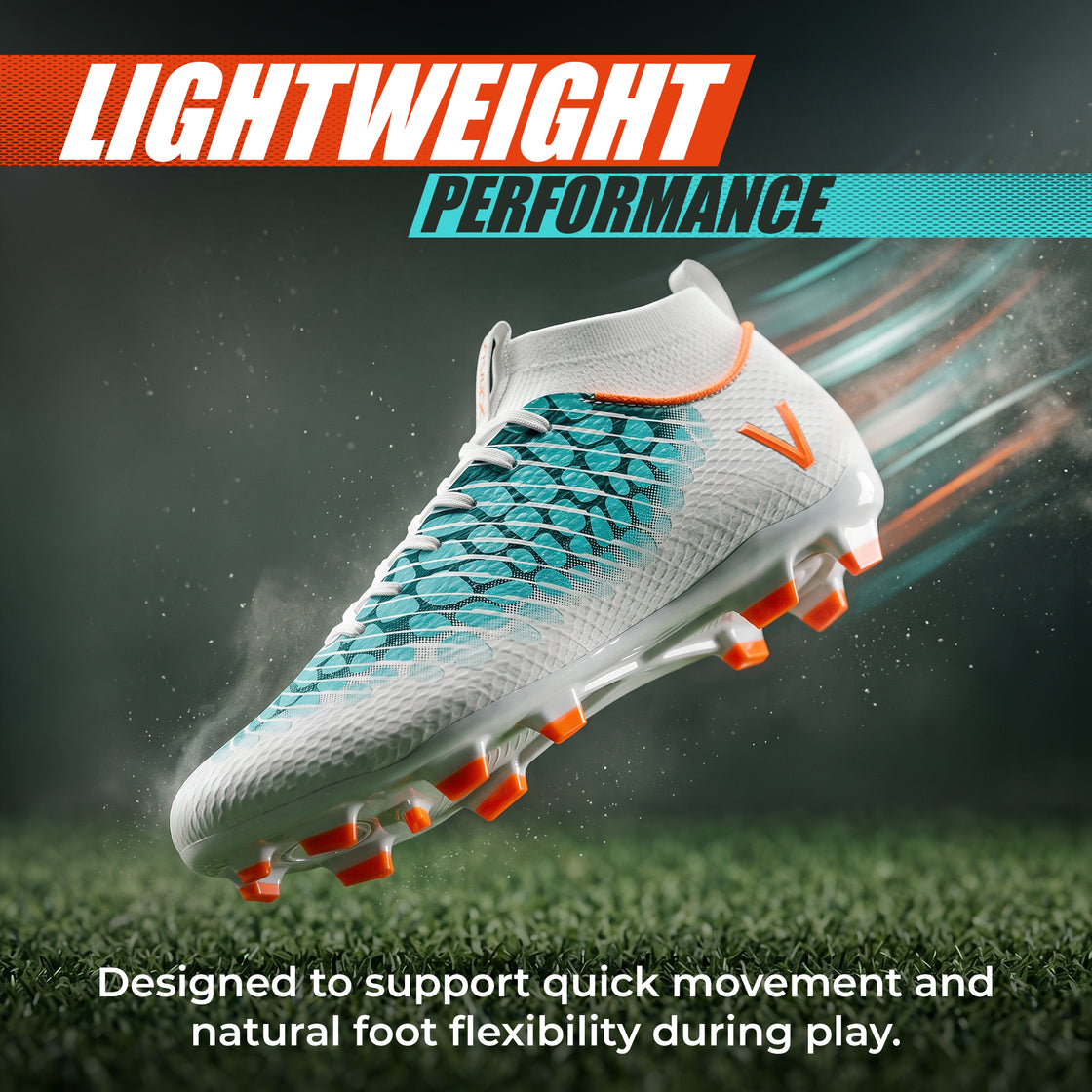 Flynox Adult Firm Ground Soccer Cleats - White
