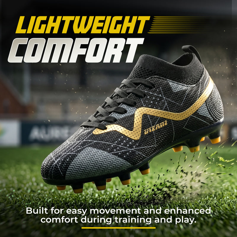 Aureo Junior Firm Ground Soccer Cleats - Black