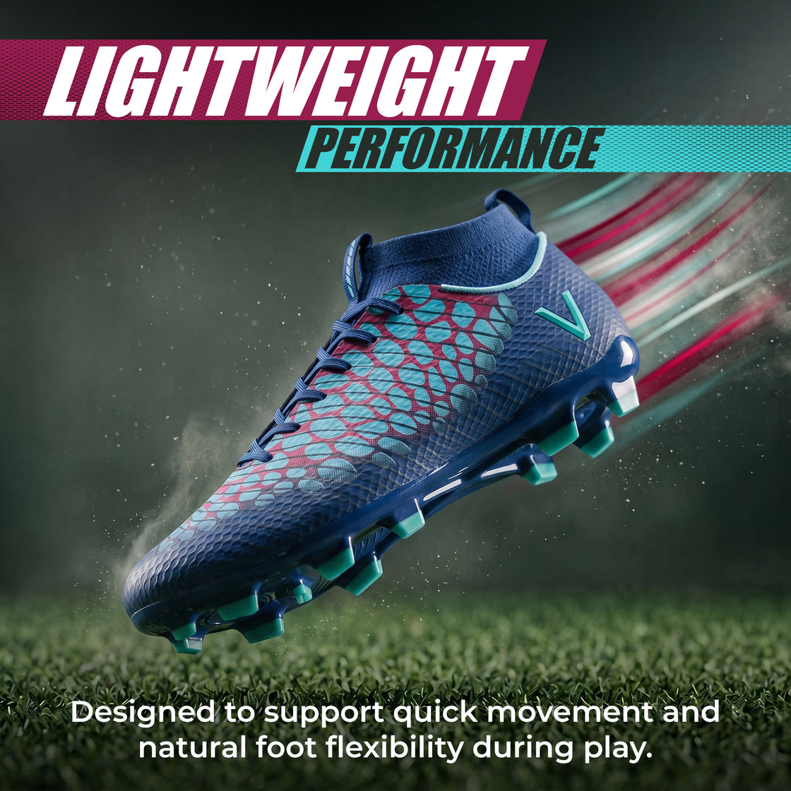 Flynox Adult Firm Ground Soccer Cleats - Royal