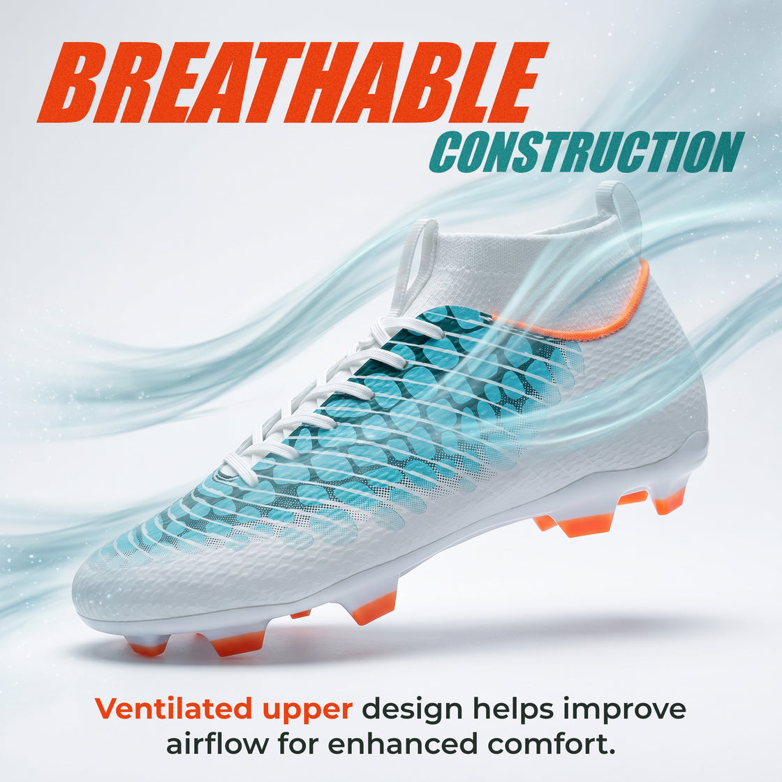 Flynox Adult Firm Ground Soccer Cleats - White