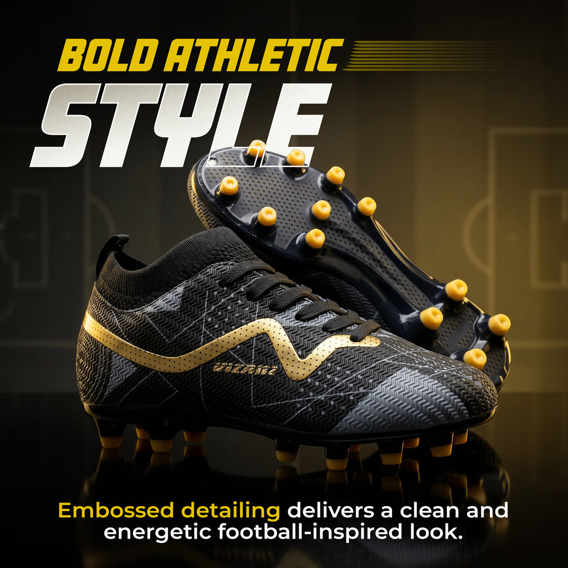Aureo Junior Firm Ground Soccer Cleats - Black