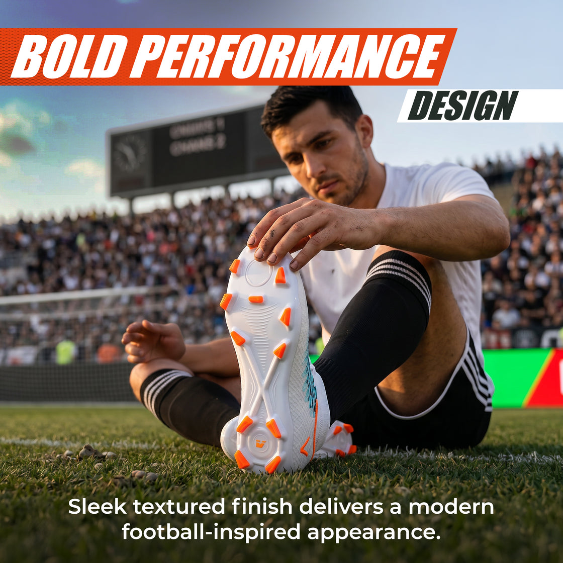 Flynox Adult Firm Ground Soccer Cleats - White