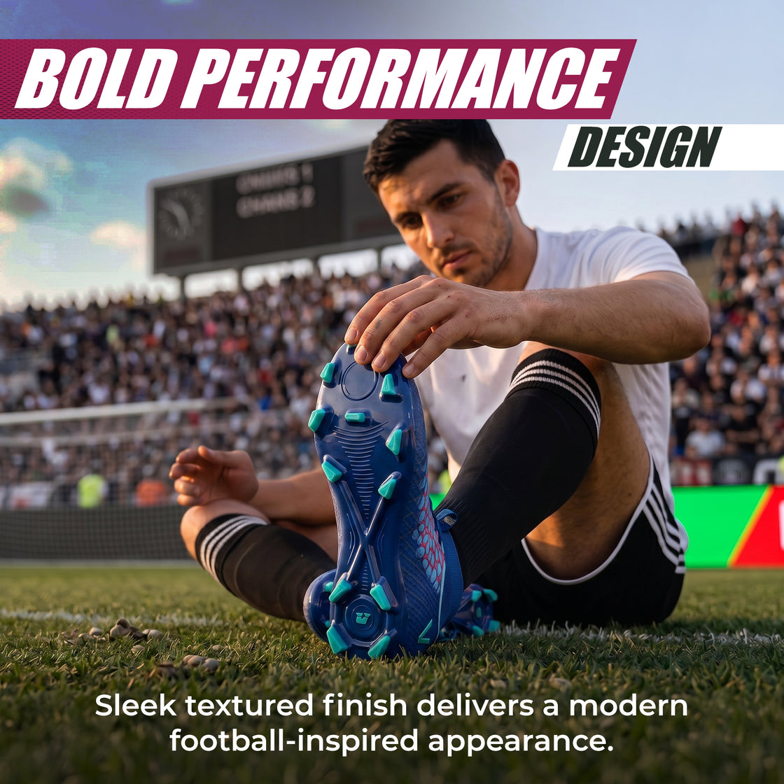 Flynox Adult Firm Ground Soccer Cleats - Royal