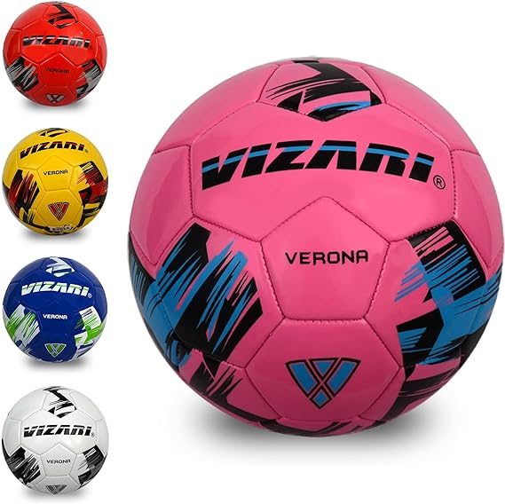 Verona Soccer Ball-Pink/Black/Sky - Vizari Sports