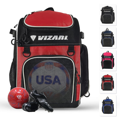Cambria Soccer Backpack - Red/White - Vizari Sports