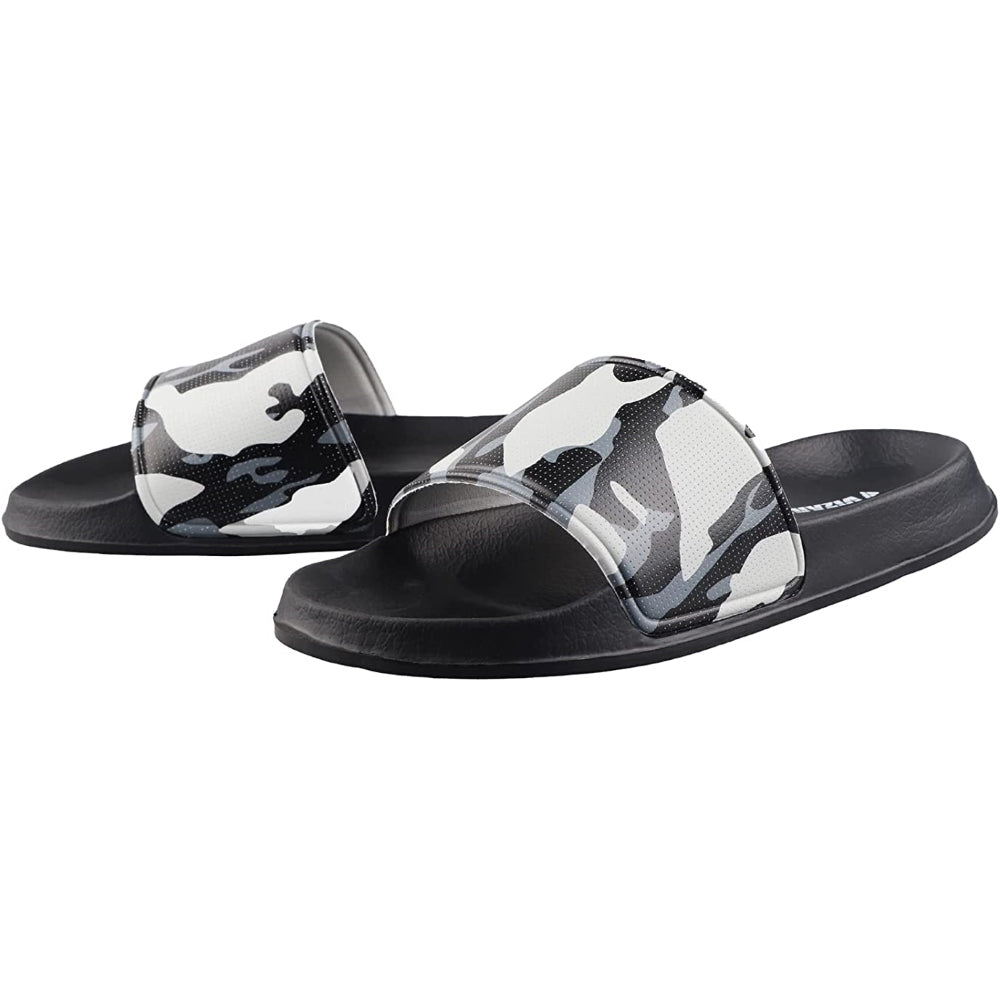 Adult Camo Soccer Slide Sandals-Black
